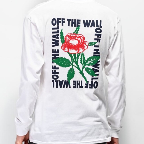 Vans Other - Vans Fluorescent Rose White Long Sleeve T-Shirt- S